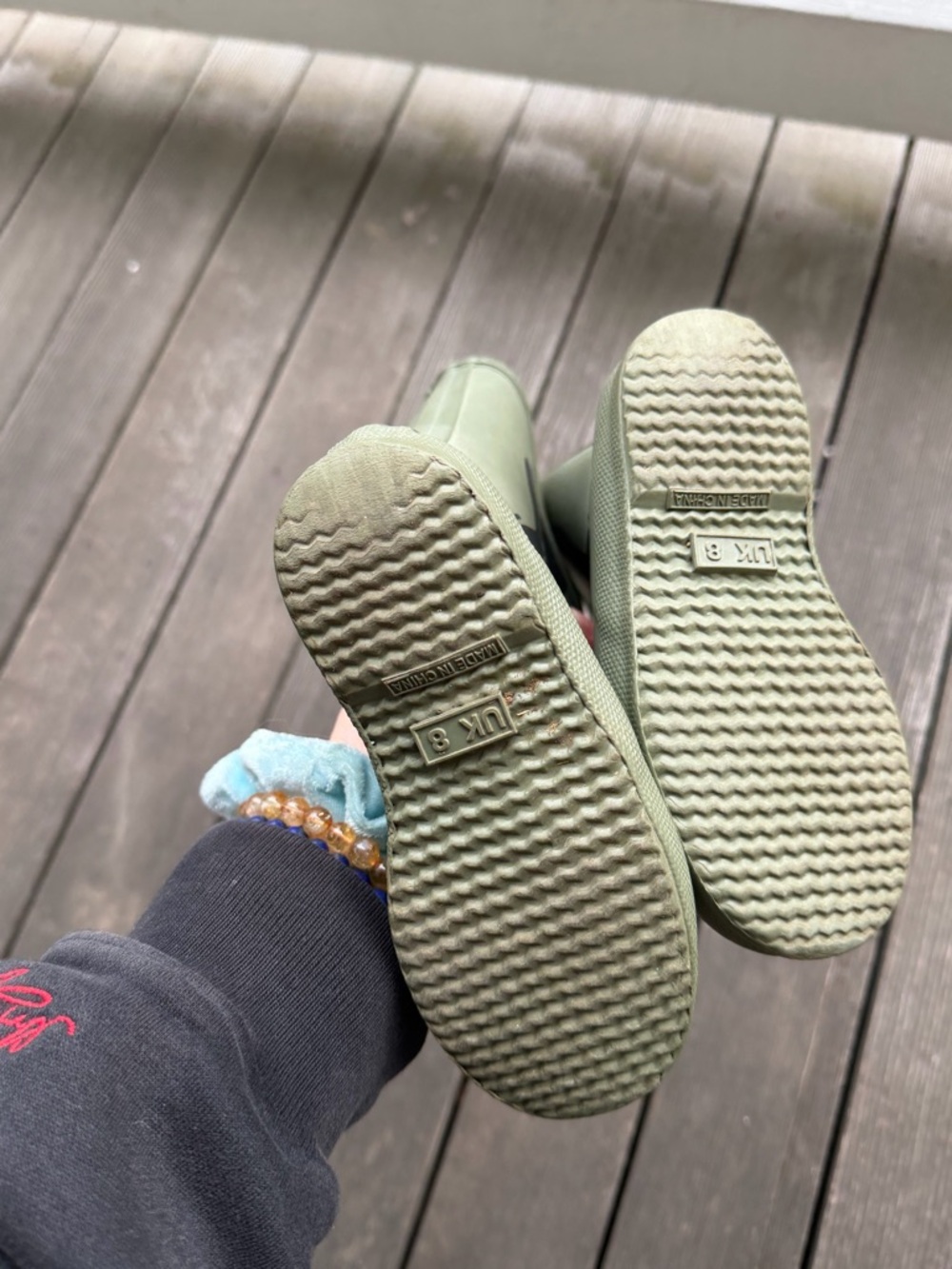 HUNTER Green Dinosaur Bone Rain Boots Size 9 - Picture 4 of 9
